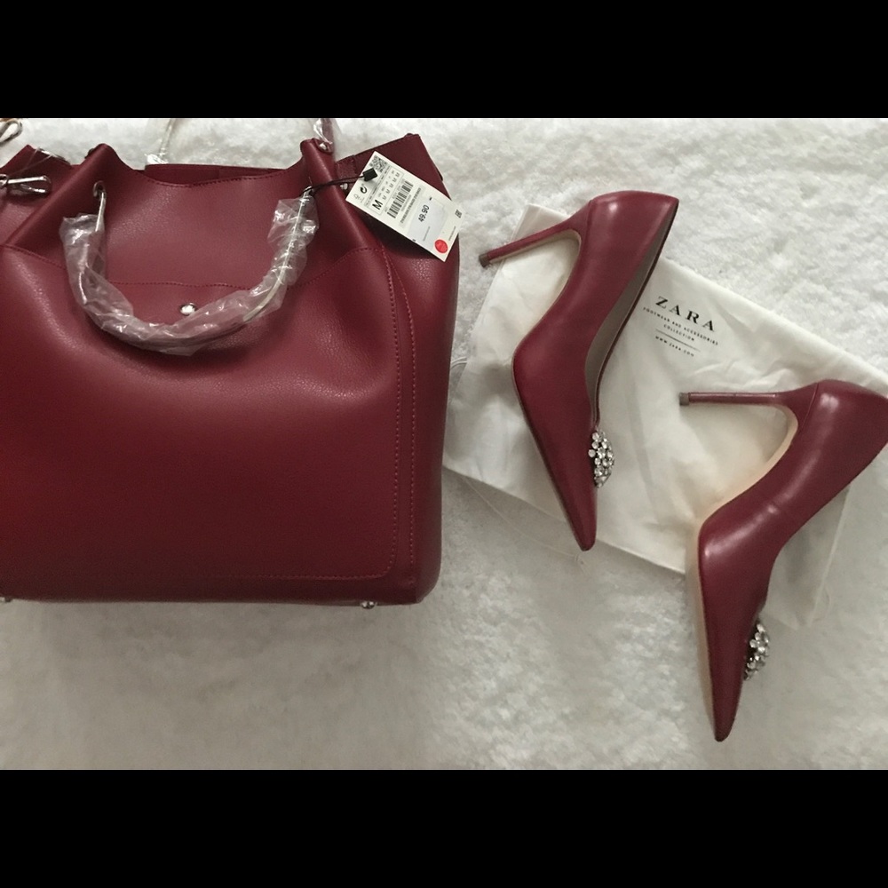 Zara Red Tote Bag